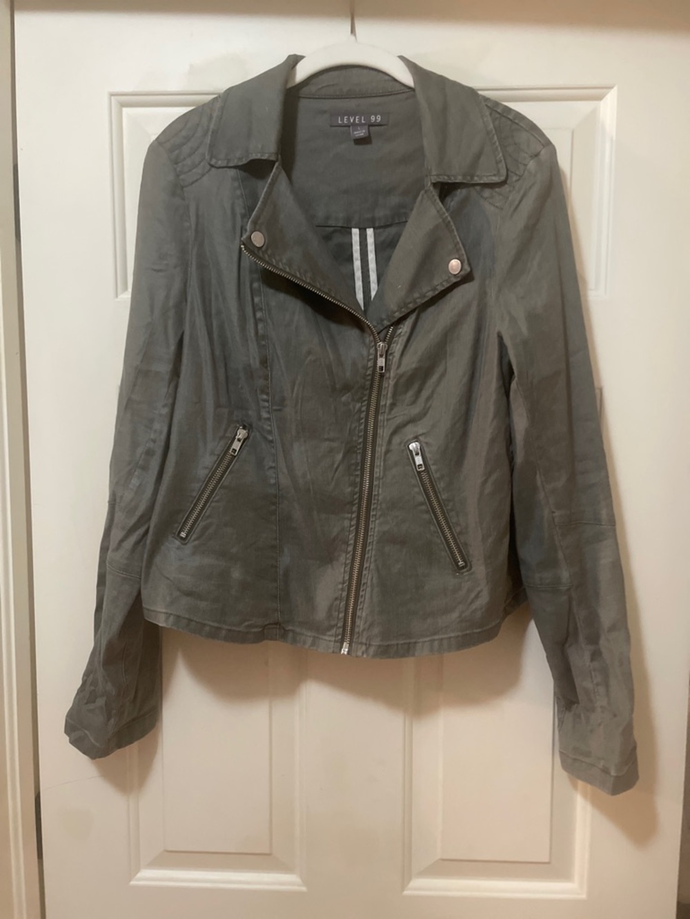 Level 99 olive green moto jacket